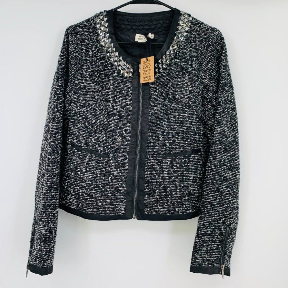 New Molly Bracken Woven Jacket Black Sz M Medium